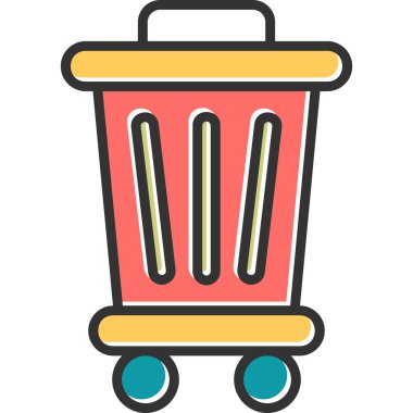 Trash bin icon, vector illustration simple design