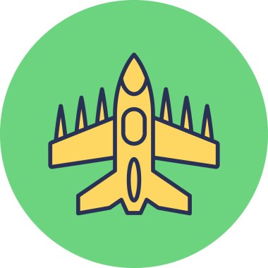 Savaş jeti. Web simgesi vektör illüstrasyonu