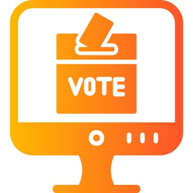 Çevrimiçi oylama modern simgesi, vektör illüstrasyonu
