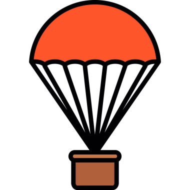 Paraşüt. Web simgesi basit illüstrasyon
