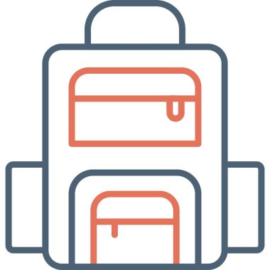 Sırt çantası. Web simgesi vektör illüstrasyonu