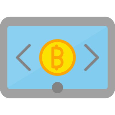 bitcoin. Web simgesi basit illüstrasyon