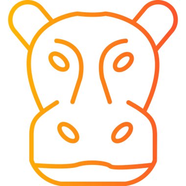 Hippopotamus modern ikon vektör çizimi