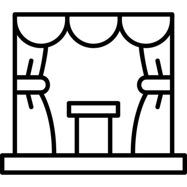 Sahne modern ikon vektör illüstrasyonu