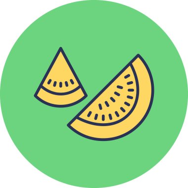 Karpuz, simge vektör illüstrasyonunu keser