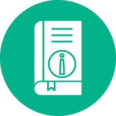 Kitap bilgisi simgesi, modern tasarım illüstrasyonu