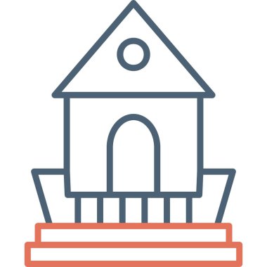 Kabin, kulübe grafik illüstrasyonu 