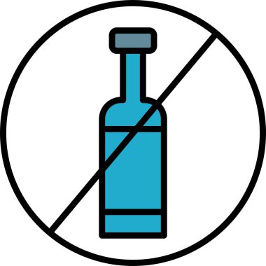 Alkol yok basit web simgesi vektör illüstrasyonu