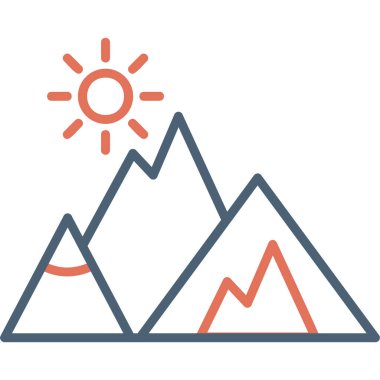 Dağ modern ikon vektör illüstrasyonu