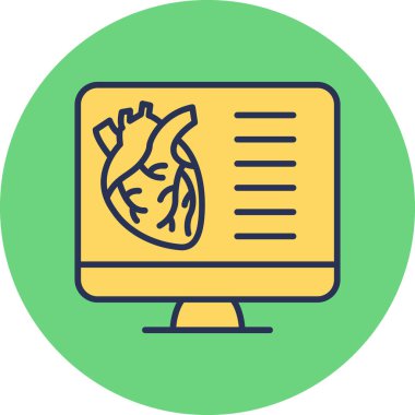 Heart Test Report icon modern vector illustration
