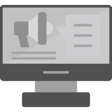 Bilgisayarda Dijital Kampanya. Web simgesi basit illüstrasyon