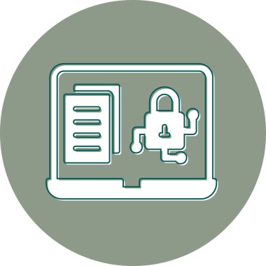 Şifrelenmiş veri modern simgesi, vektör illüstrasyonu 