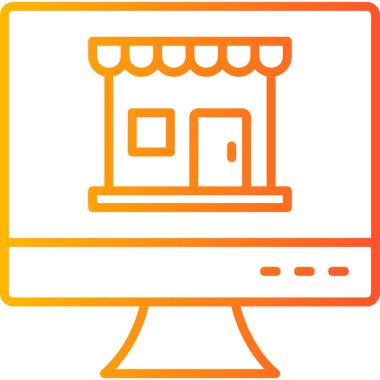 Çevrimiçi Shop Web simgesi basit illüstrasyon