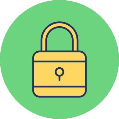 Asma kilit. Web simgesi vektör illüstrasyonu 