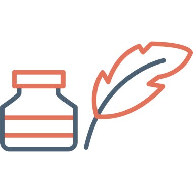 Quill ve mürekkep modern ikon vektör çizimi