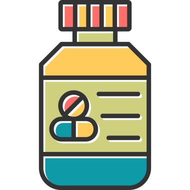 Pills bottle modern vector icon illustration