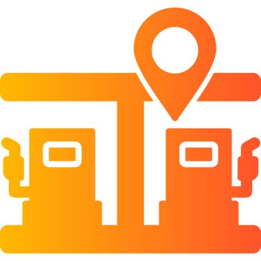 Benzin istasyonu. Web simgesi basit illüstrasyon