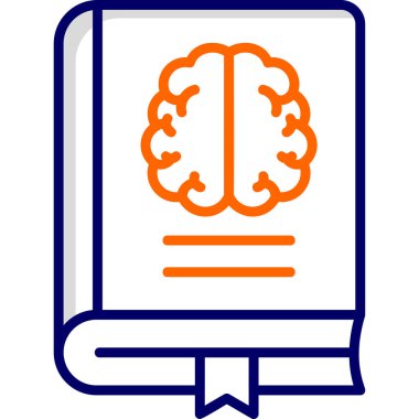 Nöroloji kitabı simgesi, modern tasarım illüstrasyonu