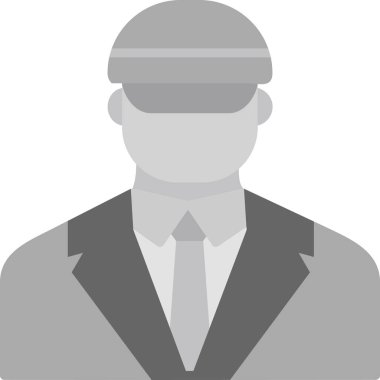 Güvenlik ofisi yöneticisi düz vektör simgesi