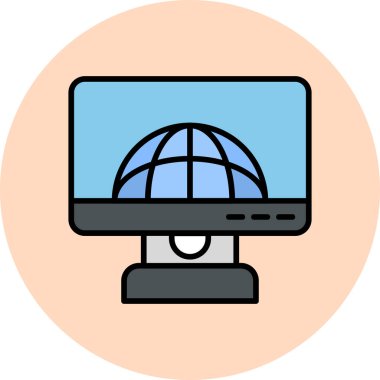 Global haber modern simgesi, vektör illüstrasyonu