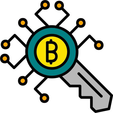 Şifreleme anahtarı. Web simgesi vektör illüstrasyonu