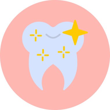 graphic cartoon art illustration of Healthy Clean Tooth