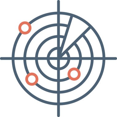 Radar. Web simgesi vektör illüstrasyonu