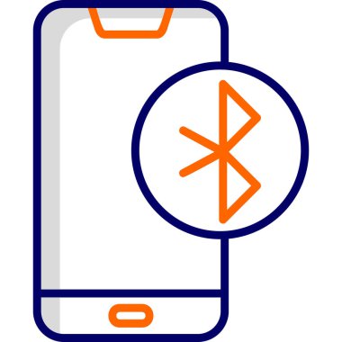 graphic art illustration of mobile Bluetooth transfer icon 