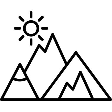 Dağ modern ikon vektör illüstrasyonu