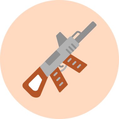 Makineli tüfek simgesi, web basit simgesi illüstrasyonu