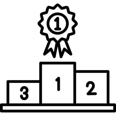 Kazandım. Web simgesi vektör illüstrasyonu