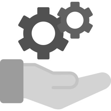 Ayarlama. Web simgesi basit bir illüstrasyon. el simgesinde çarklar 