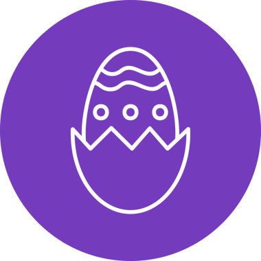 Çikolatalı yumurta ikonu, vektör illüstrasyonu