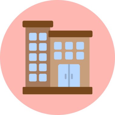 Otelde. Web simgesi basit illüstrasyon