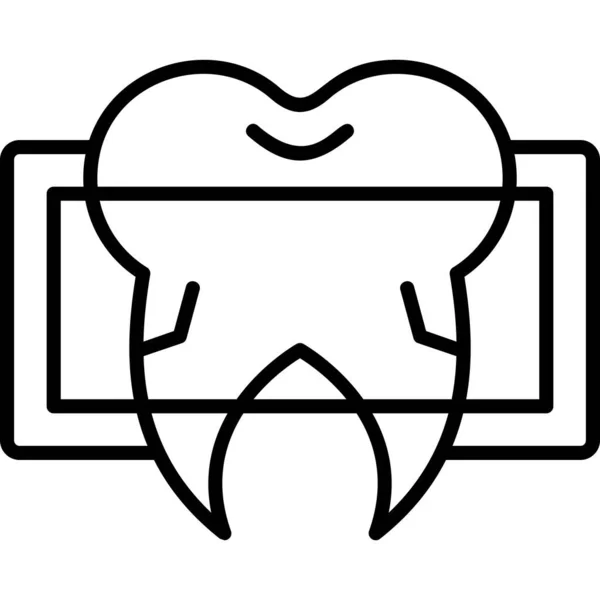 Dentystyczna Ikona Rentgenowska Ilustracja Wektorowa — Wektor stockowy
