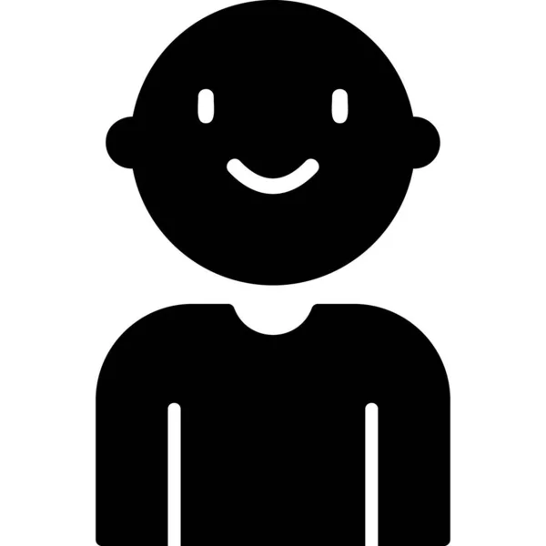 Niño Con Cara Sonriente Feliz Ilustración Web Simple — Vector de stock
