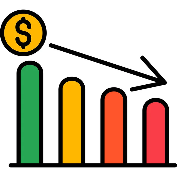 Profit Csökkentése Ikon Egyszerű Illusztráció — Stock Vector