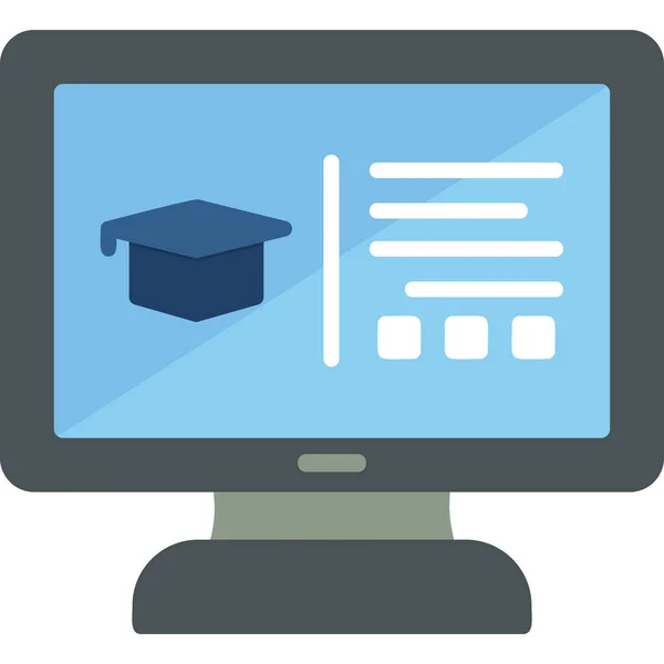 Online Education Simple Web Icon — Διανυσματικό Αρχείο