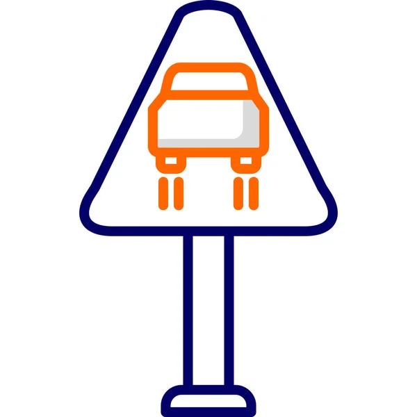 Векторная Иллюстрация Дорожных Знаков Гладкая Дорога — стоковый вектор