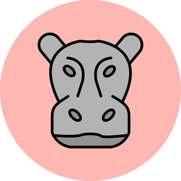 Illustration Vectorielle Icône Moderne Hippopotame — Image vectorielle