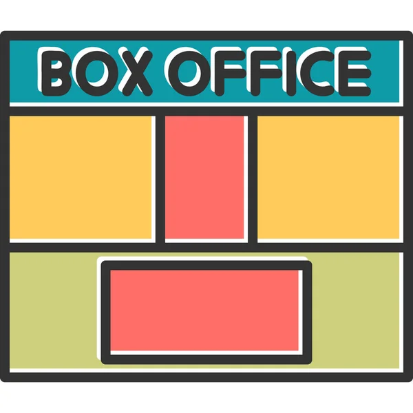 Graphic Illustration Box Office Cabin Construction — Stock Vector