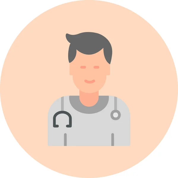 Απλό Avatar Γραφική Απεικόνιση Του Ανθρώπου Γιατρό — Διανυσματικό Αρχείο
