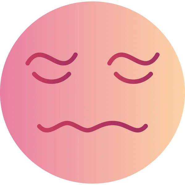 Ashamed Face Expression Simple Flat Icon — Stock Vector