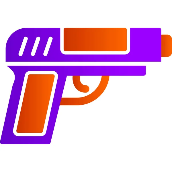 Pistola Icono Web Ilustración Simple — Vector de stock