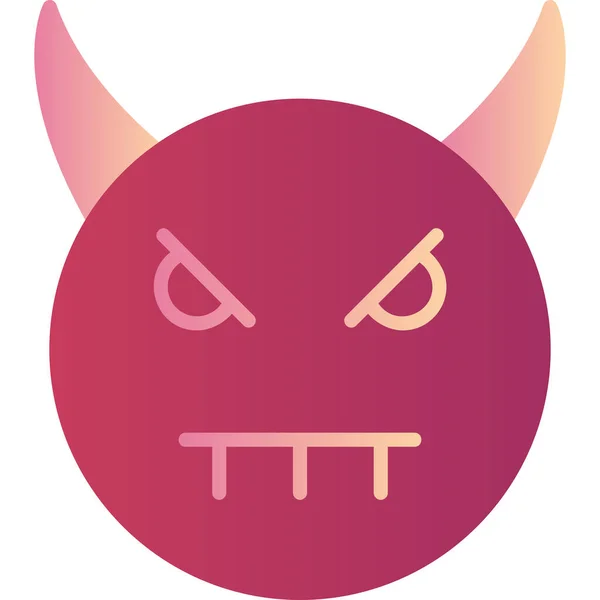 Cara Diablo Ilustración Simple Símbolo Maligno — Vector de stock