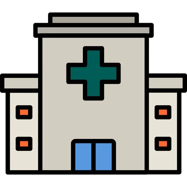 โรงพยาบาล การออกแบบไอคอนเว บแบบง ายๆ — ภาพเวกเตอร์สต็อก