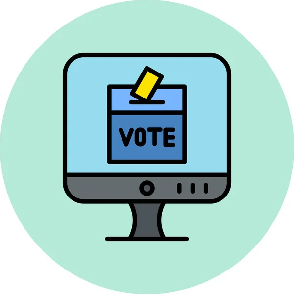 オンライン投票現代のアイコン ベクトルイラスト — ストックベクタ