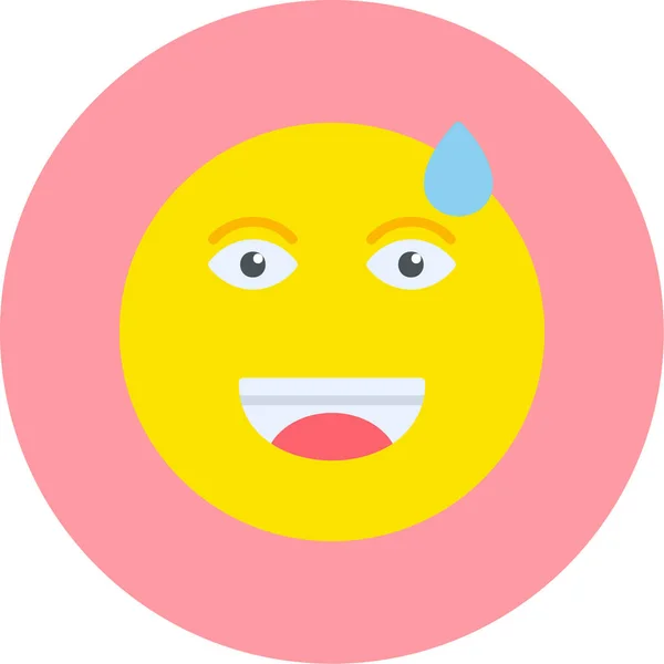 Laughing Emoji Face Web Simple Emoticon Illustation — Stock Vector