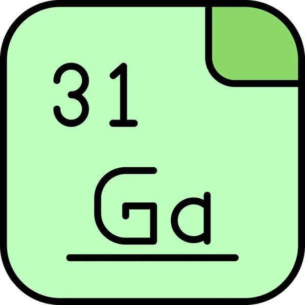 Gallium Elemento Chimico Con Simbolo Numero Atomico Scoperto Dal Chimico — Vettoriale Stock