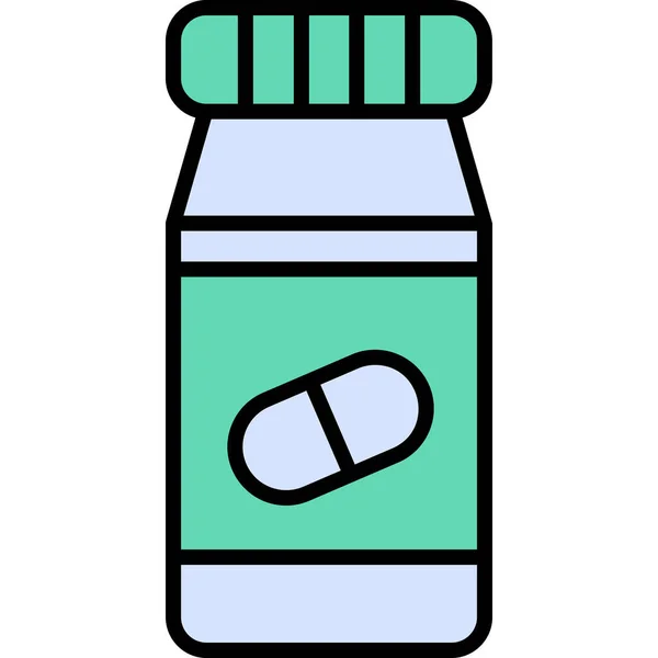 Pills Bottle Modern Vector Icon Illustration — Stock Vector